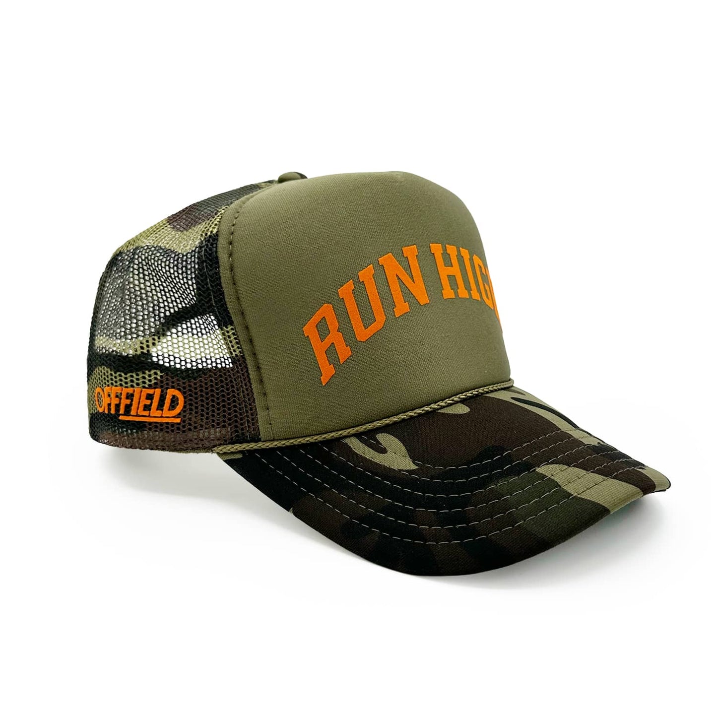 Run High | Camo Trucker Hat
