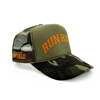 Run High | Camo Trucker Hat