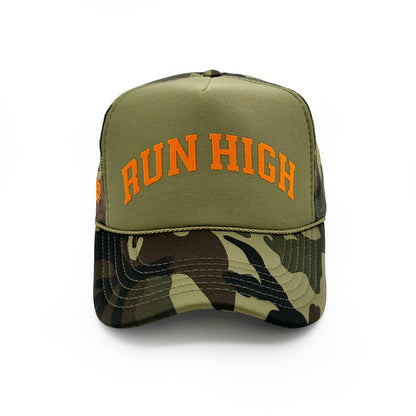Run High | Camo Trucker Hat