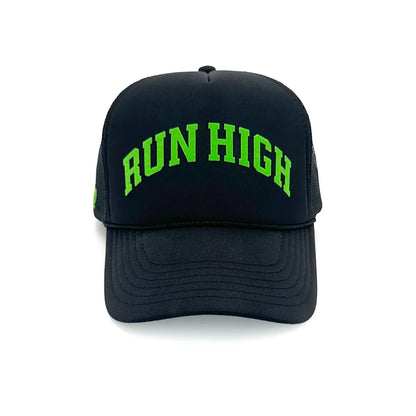 Run High Trucker Hat | Black and Sour Apple